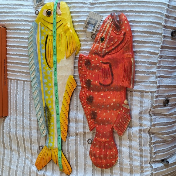 Hand Carved set of wood fish - Picture 1 of 10